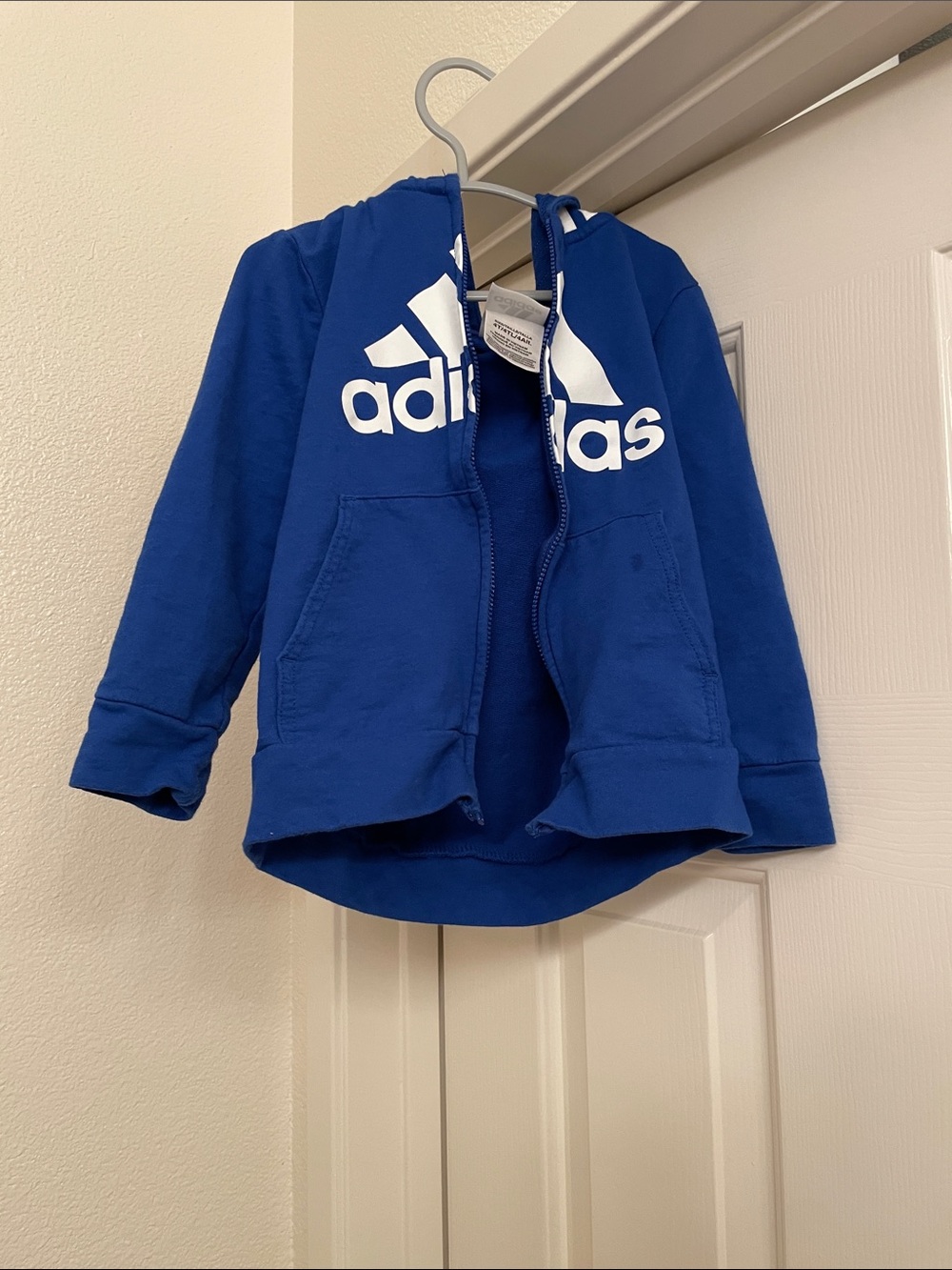 adidas Royal Blue Full‑Zip Logo Hoodie for Kids